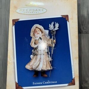 KEEPSAKE the Label Father Christmas Ornament in Cream and White